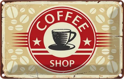 Produktbild von vianmo Blechschild 20x30 cm Kaffee Coffee Shop Essen Trinken