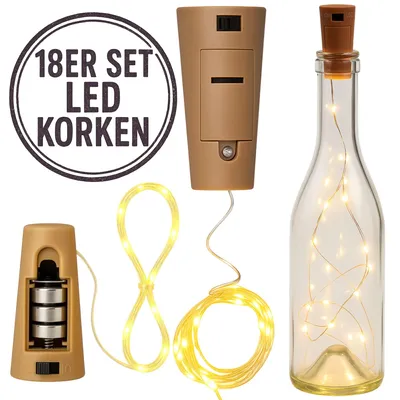 Produktbild von 18 LED Korken Lichterkette Flaschenkorken Flaschenlicht Flaschenbeleuchtung