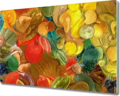 Produktbild von Coloray Hackbrett Herdabdeckplatte 80x52 cm Küchenbrett Kochplattenabdeckung Schneidebrett - fruchtiger Tisch