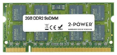 Zdjęcie produktu dla 2-Power MEM4202A, 2 GB, 1 x 2 GB, DDR2, 667 MHz, 204-pin SO-DIMM, Zielony