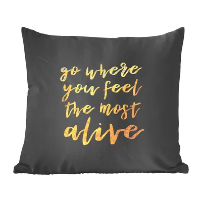 Produktbild von MuchoWow® Zierkissen Sofakissen Wohnzimmer Dekokissen 50x50 cm Zitate - Leben - Marmor - Komfort - Sofakissen