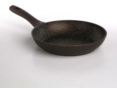 Image de POÊLE en fonte d'aluminium Ø 24 cm à revêtement antiadhésif Poêle à frire à induction Marron
