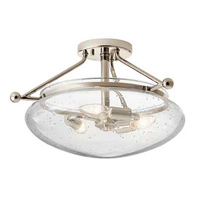 Produktbild von Zeitgenössischer Kronleuchter Belle Poliertes Nickel Stahl Glas 3 Lichter E14