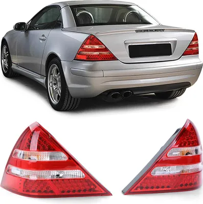 Zdjęcie produktu dla Tylne światła zespolone LED w kolorze czerwonym przezroczystym do Mercedes SLK R170 z lat 1996-2004