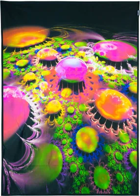 Produktbild von PSYWORK Schwarzlicht Stoffposter Neon "Psy Landscape", 1,0x1,4m