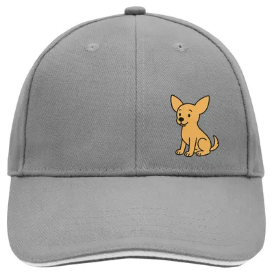 Produktbild von Huuraa Cappy Mütze Chihuahua ChiChi Comic Dark Grey/White Baumwolle 6-Panel Kappe Geschenkidee