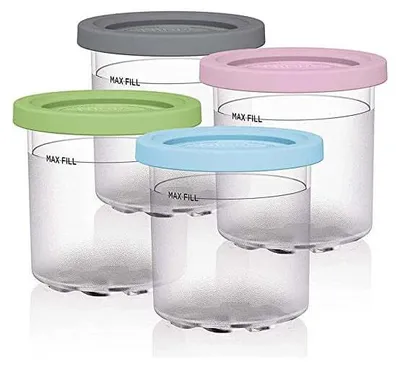 Produktbild von 4-teilige Eisbecher, Eisbehälter mit Deckel für Ninja Creami Pints, sicheres und auslaufsicheres Eisbecher-Küchenzubehör für die Eismaschine der Serien NC301, NC300 und NC299AMZ