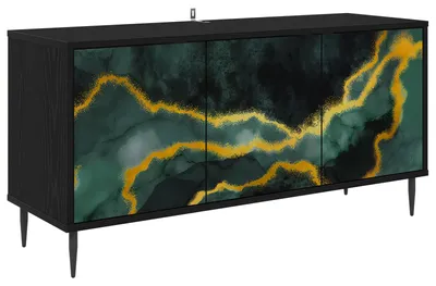 Obrázek produktu pro vidaXL TV stolek WIJHE, 102 x 33 x 51 cm, černá barva, Imitace dubu