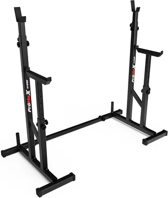 Produktbild von : Verstärkte Langhantelablage mit Verstellbarer Absicherung bis 150kg belastbar I Squat-Rack (Kniebeugeständer) I Hantel-Ablage, inkl. E-Book
