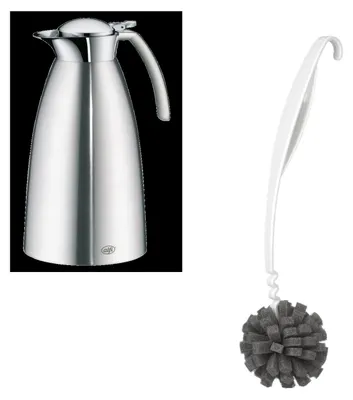 Immagine prodotto di alfi GUSTO TT Isolierkanne stainless steel mat Edelstahl – Vorteilsset mit Reinigungsbürste CLEAN FIX 30 cm | HAN 3527205150 | EAN 4002458462573