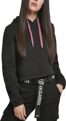 Immagine prodotto di Urban Classics Donna - Felpa con cappuccio con coulisse a contrasto nero M