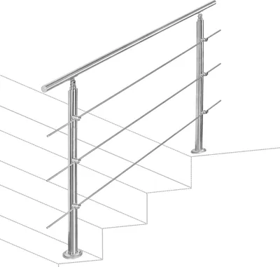 Obrázok produktu pre Clanmacy zábradlie z nehrdzavejúcej ocele zábradlie schodisko pre vnútorné vonkajšie balkón zábradlie schodisko zábradlie 150 cm 3 priečky