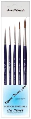 Runde Kolinsky-Rotmarder-Pinsel, Set 5 Stück, 3/0–6
