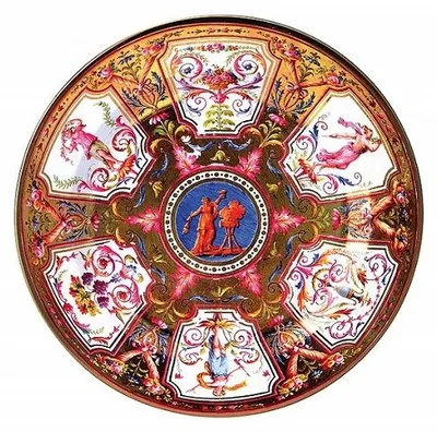Imagen del producto de Meander Dekoteller, metal, diseño arabesco, diámetro 26 cm
