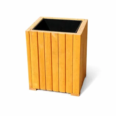 Produktbild von FKL Blumenkasten Holz 30x30x40cm – Pflanzkübel Balkon wetterfest – fertig montiert – D29 Hellbraun