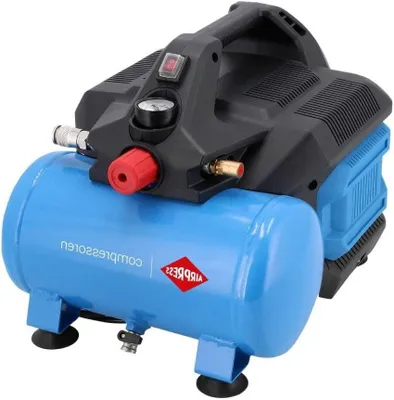 Productafbeelding van Stille olievrije compressor - 6 liter drukvat - 8 bar maximale druk - mini zuigercompressor