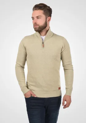 Produktbild von Blend BHRobin Herren Strickpullover Troyer Feinstrick Pullover mit Troyerkragen Rippbündchen Baumwollmischung Regular fit
