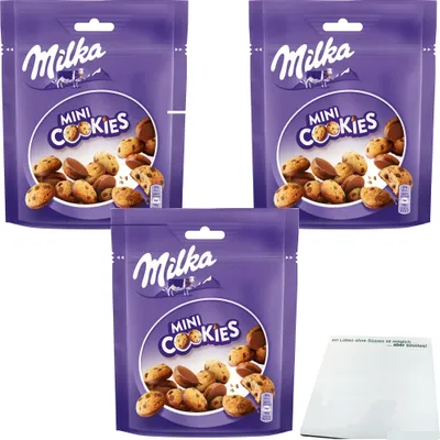 Produktbild von Milka Mini Cookies 3er Pack (3x110g Packung) + usy Block