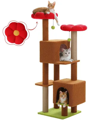 Immagine prodotto di Torre per gatti, doppia piattaforma superiore, comode cucce, AMT0292BN, L