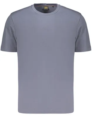 Produktbild von Herren Kurzarm-T-Shirt Blau - Baumwolle, Lockere Passform, Logo.
