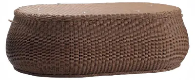 Image de Table basse marron Table d'appoint Designer Tables en rotin Terrasse