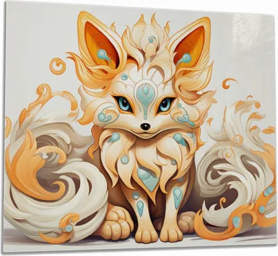 Produktbild von Wallario Herdabdeckplatte aus Glas, Größe 60 x 52 cm 1-teilig, Motiv Geheimnisvoller Fuchs