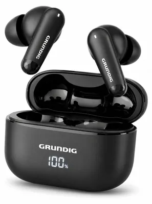 Produktbild von Grundig Kabellose Ohrhörer - Earbuds 15 Stunden Wiedergabezeit - Kopfhörer Bluetooth 5.3 - Ladecase mit Batterieanzeige - USB-C Aufladbar - Freisprechen und Musik hören - Schwarz
