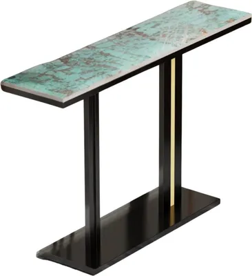 Produktbild von Moderne Consoletisch Emerald Valora – Wandtisch mit Schubladen – Grün und Weiß – Marmoroptik – Haltisch – Sidetable – 118 cm