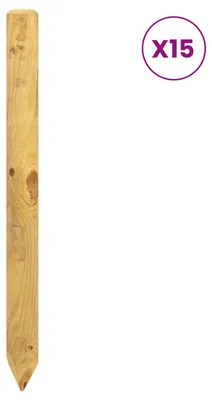 Obrázek produktu pro Sloupky plotové, 15 kusů, zelené, 60 cm, masivní borové dřevo
