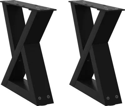 Produktbild von vidaXL Couchtischbeine 2 Stk. Schwarz 40x(30-31,3) cm Stahl