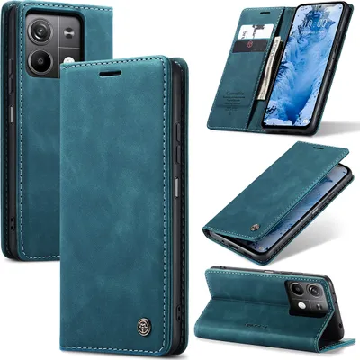 Image de Xiaomi Redmi Note 13 5G Case, RetroPolyuréthaneLeather Case with Stand Function for Xiaomi Redmi Note 13 5G Case blue