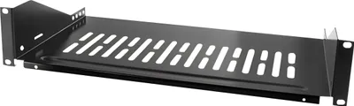 Produktbild von LogiLink Fachboden 19" 2HE 88x482x406mm Festeinbau, bis 25kg, Farbe Schwarz (RAL 9005)