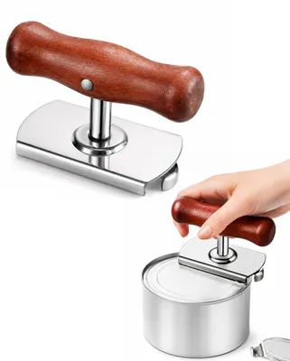 Dosenöffner aus Edelstahl mit Holzgriff, ergonomisch, mühelos