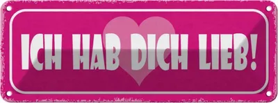 Produktbild von vianmo Blechschild 10x27 cm ich hab dich lieb Herz Dekoration Spruch Zitat