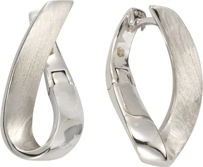 Produktbild von F Klappcreolen 925/- Sterling Silber 23mm weiß 025210056