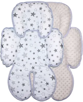 Produktbild von Sitzverkleinerer MINKY Einlage Baby Kind für Auto Kindersitz Babyschale Einsatz 7. Star Hell + Grau