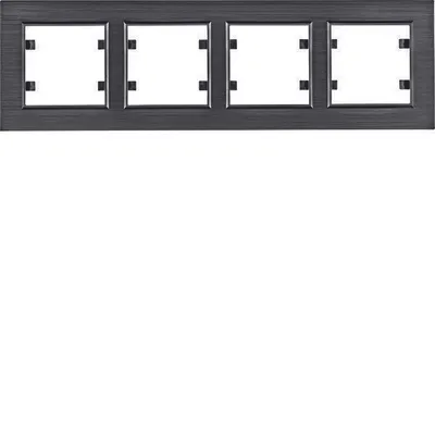 Produktbild von HAGER lumina passion Vierfachrahmen horizontal aluminium schwarz WL9243