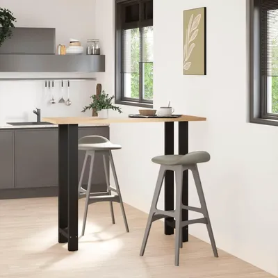 Produktbild von vidaXL Bartischbeine Schwarz 2 Stk. 50x(110-111) cm Stahl