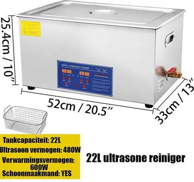Obrázek produktu pro Odstraní se čisticí prostředek pro ultrazvukové čištění.22 litrů ultrazvukové čisticí lázně s funkcí čištění šperků