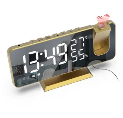 Produktbild von ANTCOOL FM-Radio LED-Digitalwecker Tischuhr elektronischer USB-Wecker 180° Projektionszeit Schlummerfunktion