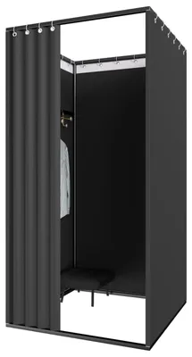 Mobile Kleiderkabine, 85x85x200 cm, Schwarz
