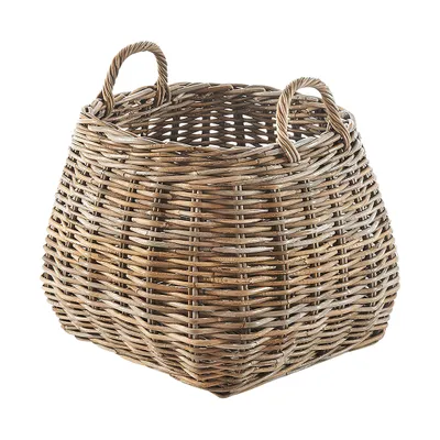 Produktbild von Kobolo Dekokorb Aufbewahrungskorb Korb mit Henkeln aus Rattan in kubu grey