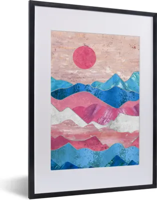 Produktbild von MuchoWow® Gerahmtes Poster Stolz - Transgender - Marmor 30x40 cm - Poster mit Schwarzem Bilderrahmen Wandposter Rahmen Foto Bilder - Wandposter Schlafzimmer