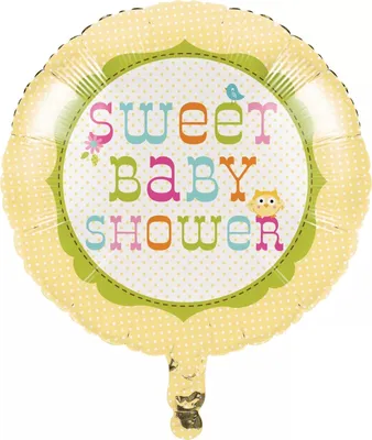 Produktbild von Creative Party - Eule - Folienballon "Sweet Baby Shower" - Folie SG35975 (Einheitsgröße) (Gelb/Grün/Weiß)