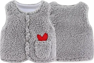 Produktbild von Gemütliche Flanell-Winterweste für Kleinkinder - Warmer ärmelloser Mantel für Jungen und Mädchen, Grau, 66
