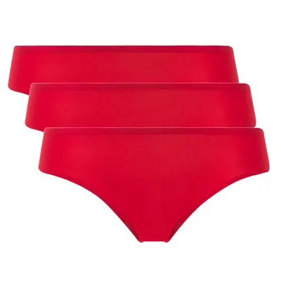 Produktbild von Chantelle Damen Slips, 3er Pack - SoftStretch, nahtlos, unsichtbar, Einheitsgröße 36-44 Rot One Size