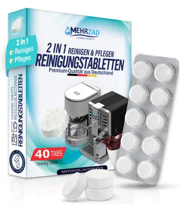 Produktbild von 40× Reinigungstabletten für Kaffeevollautomaten – kompatibel & getestet für Siemens EQ-Series und Krups – einzeln verpackt, umweltfreundlich – extra s