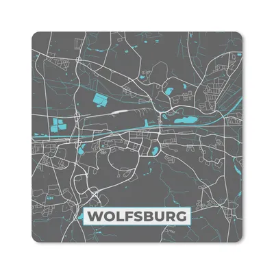 Produktbild von MuchoWow® Mauspad Mousepad Blau - Deutschland - Karte - Stadtplan - Wolfsburg 20x20 cm - Mousepads - Maus Mat - Pad - Mausunterlage - Desk Mat - Bureauartikeln