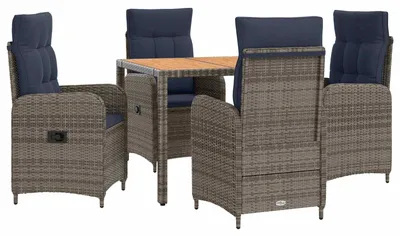 Produktbild von vidaXL Outdoortisch-Set 5 stk. PE Rattan und pulverbeschichteter Stahl