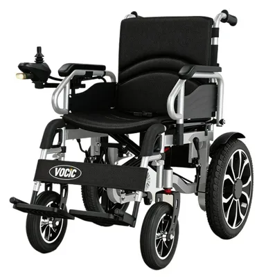 Immagine prodotto di Sedia a rotelle elettrica pieghevole - Autonomia: 30 km - Capacità massima: 150 kg - Ruote in gomma da 40 cm - Batteria inclusa - Peso: 40,5 kg - Colore: argento